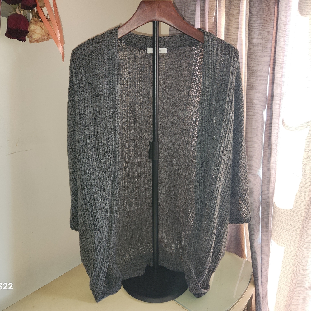 Chic Charcoal Women's Open-Front Shrug